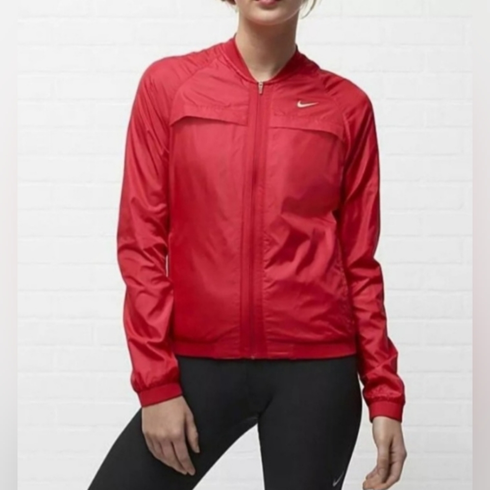 Nike Red Lined Bomber Jacket Size M